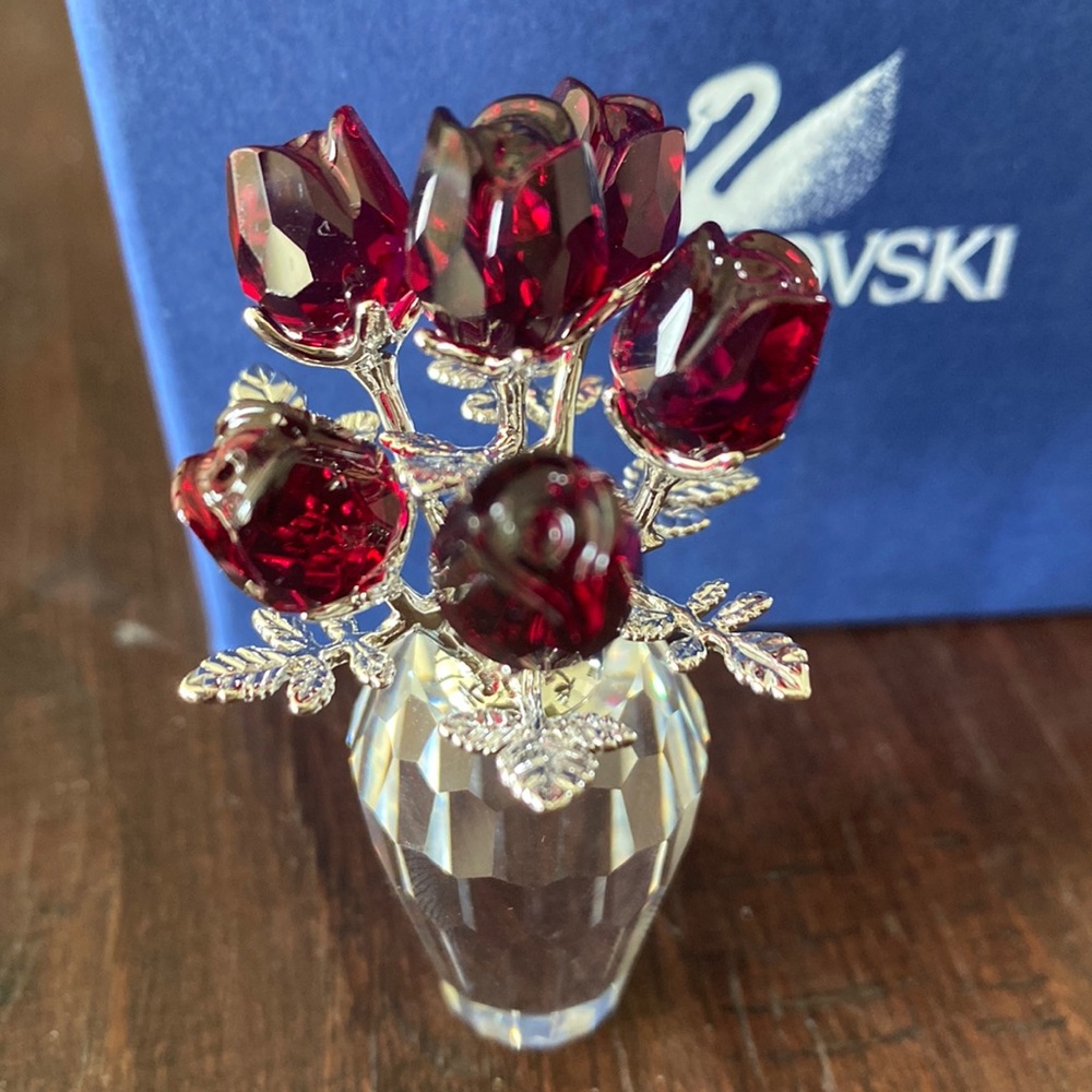 Swarovski Red Roses in Vase